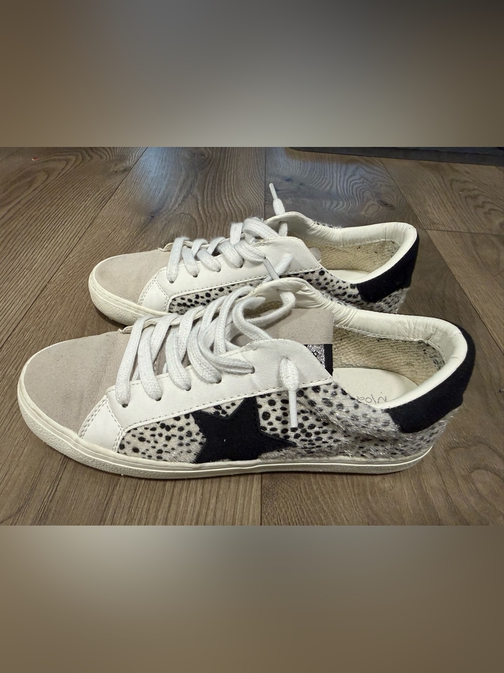 White Cheetah Star Print Sneaker - Vici x Modern Rush
